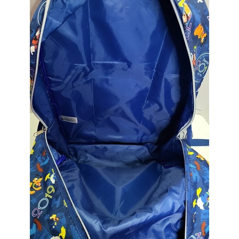 Disney Disneyland 2019 Backpack‎ Blue Mickey Pluto Goofy Donald Lightweight Used